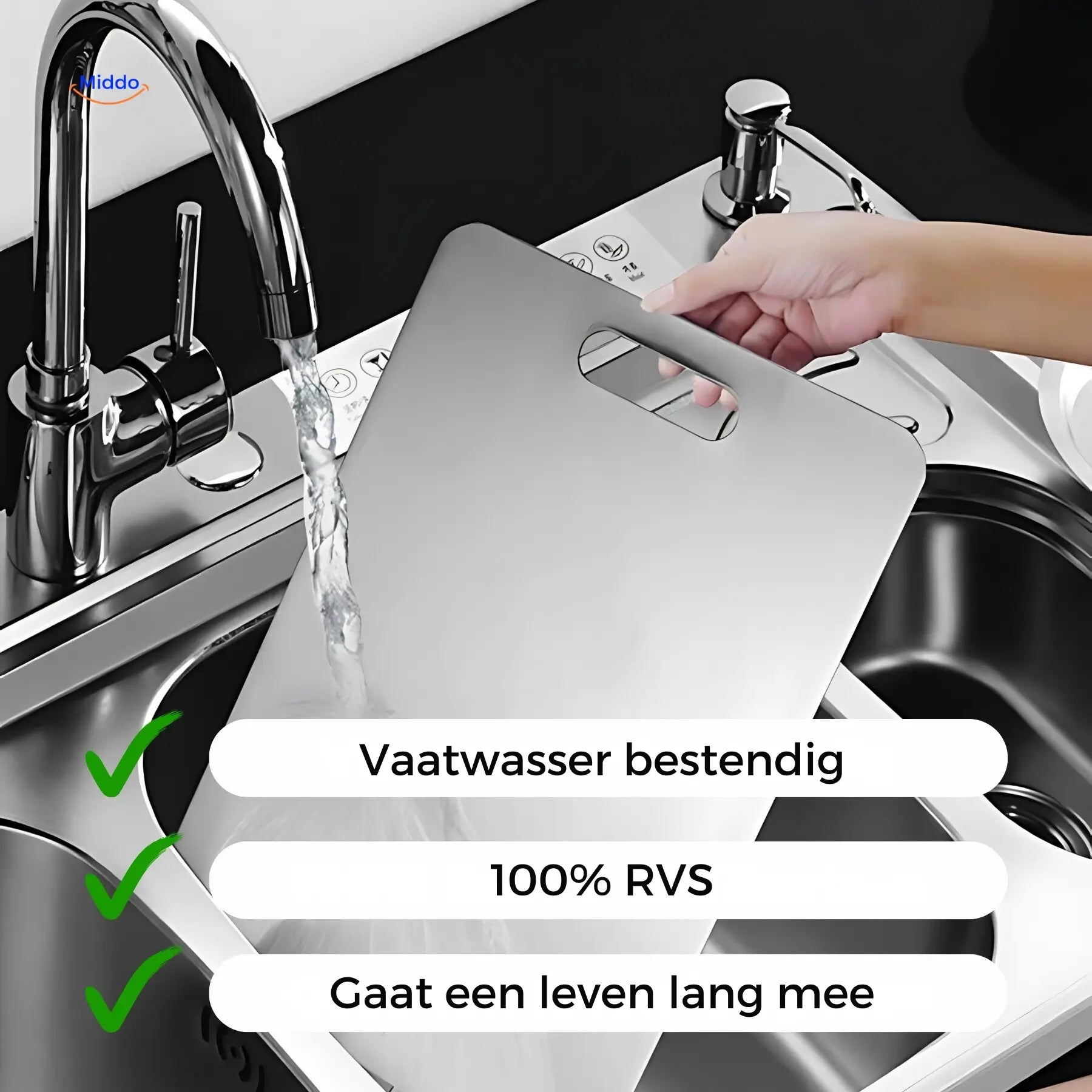 SafeCut™ RVS Snijplank - Stop met Micro Plastic & Bacteriën Eten!