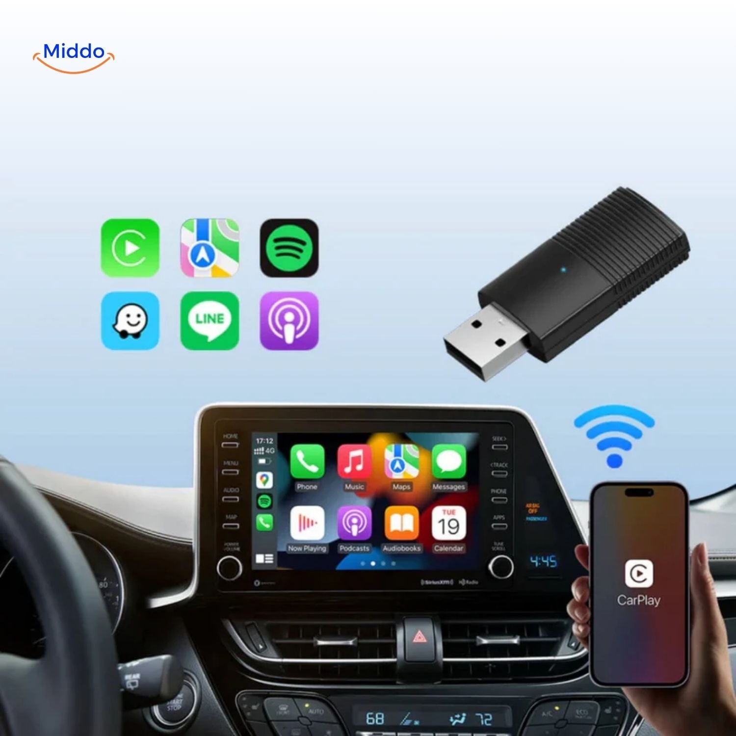 CarLink™ Pro | Draadloze Apple Carplay, Snelle BT-Verbinding & Naadloze Navigatie!