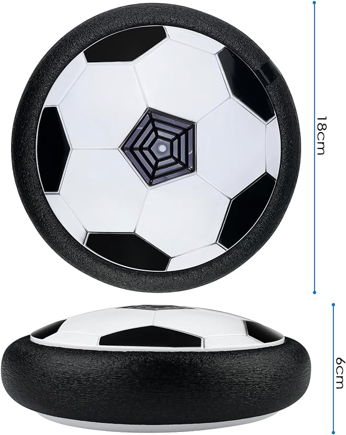 Airplay Voetballen met de maten erbij van de  doorsnee achttien centimeter en de hoogte zes centimeter.