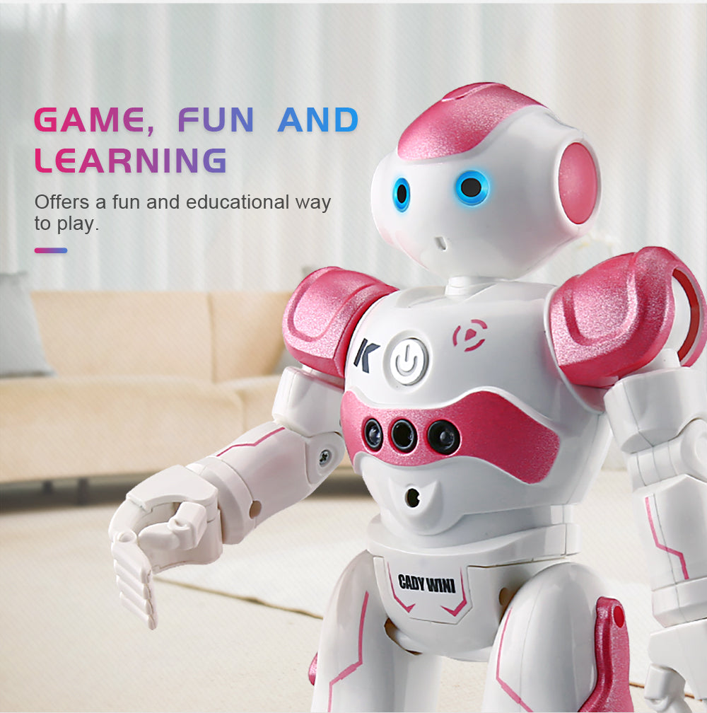 Arlock kinderrobot, witte en roze interactieve speelgoedrobot met educatieve en speelse functies