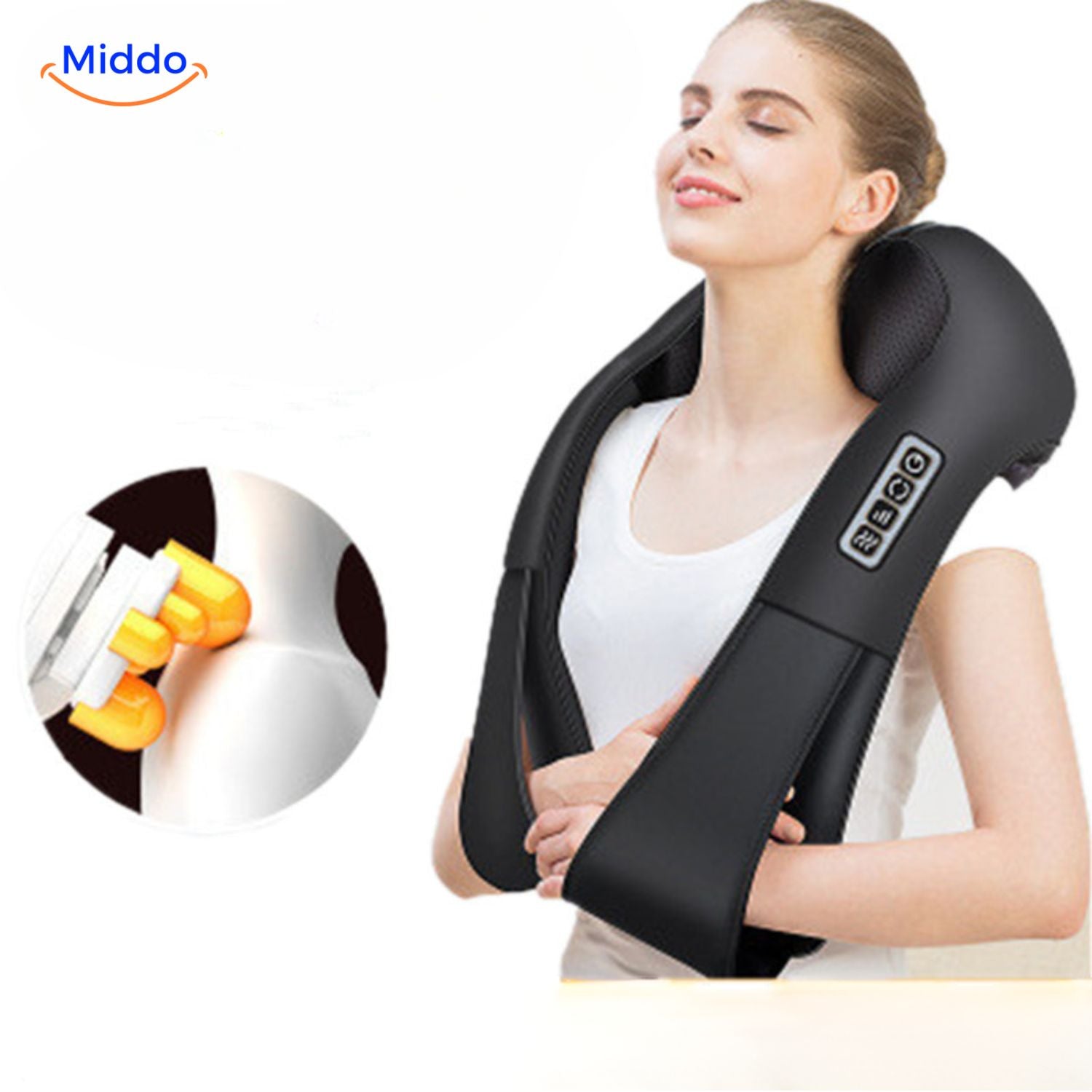 CerviCare Massager diep knedende massage voor nek en rug met infrarood warmte middo.nl