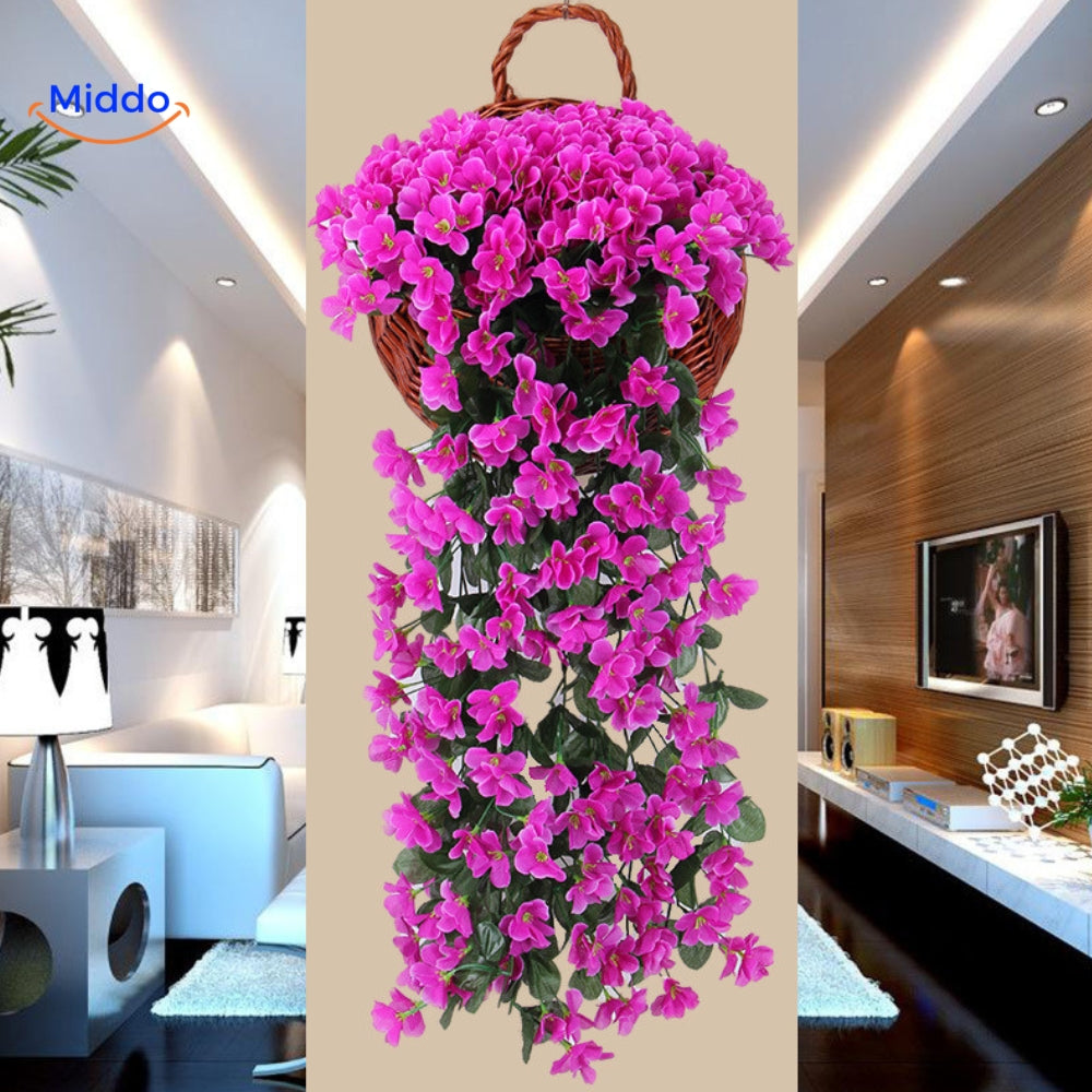 Charmante paarse orchideeën decoratie in hotelomgeving