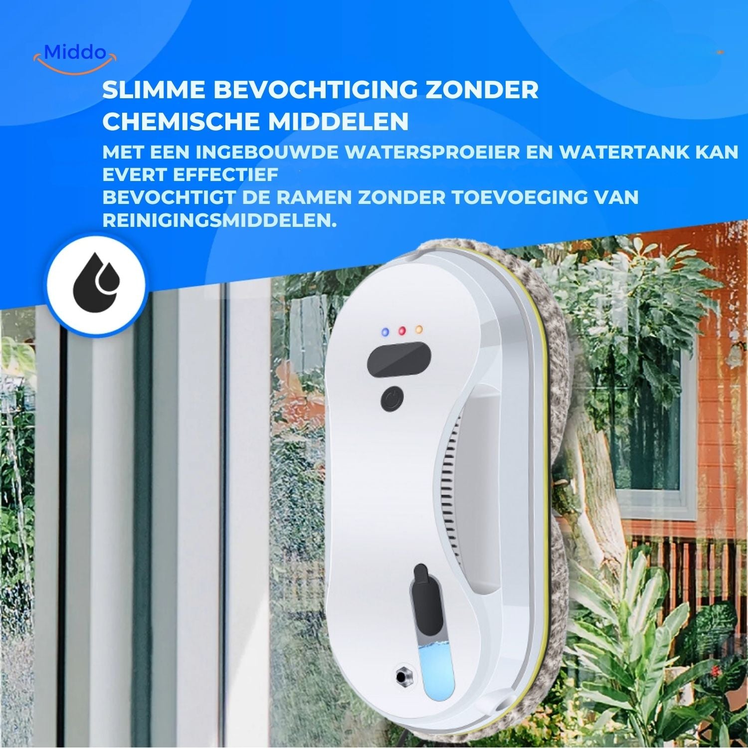 CleanSweep Ramenrobot grondige reiniging met horizontale en verticale patronen www.middo.nl