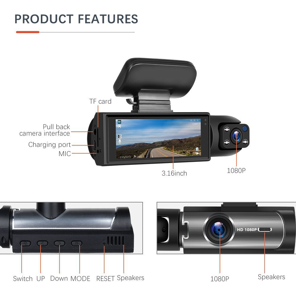 Dashcam Pro dual lens dropping feature