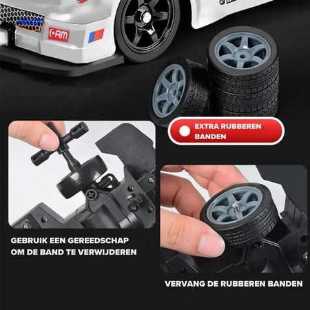 DriftMaster GTR vervangbare banden met gereedschap www.middo.nl