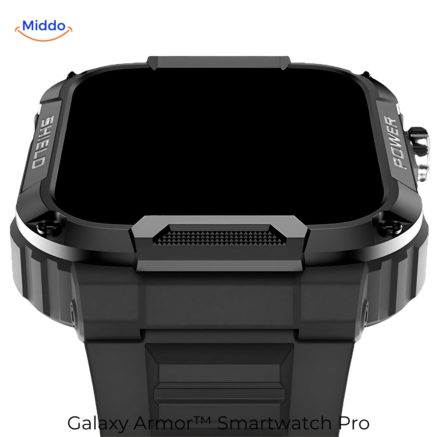 Galaxy Armor Smartwatch Pro voor IOS en Android zwart display www.middo.nl