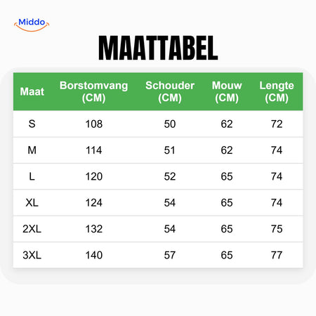 IndieWear Corduroy Trui maattabel