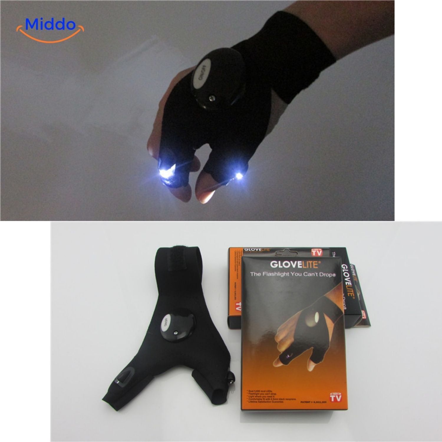 LightGrip handschoenen met dual led verlichting voor hengelen