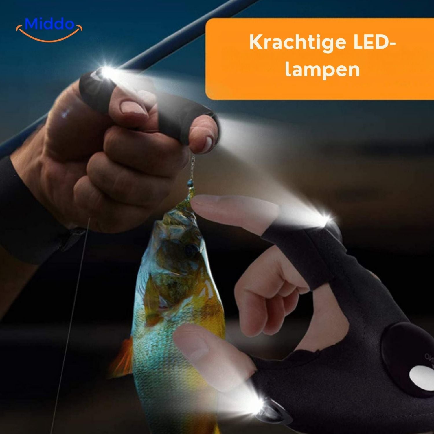 LightGrip handschoenen met fishing led verlichting