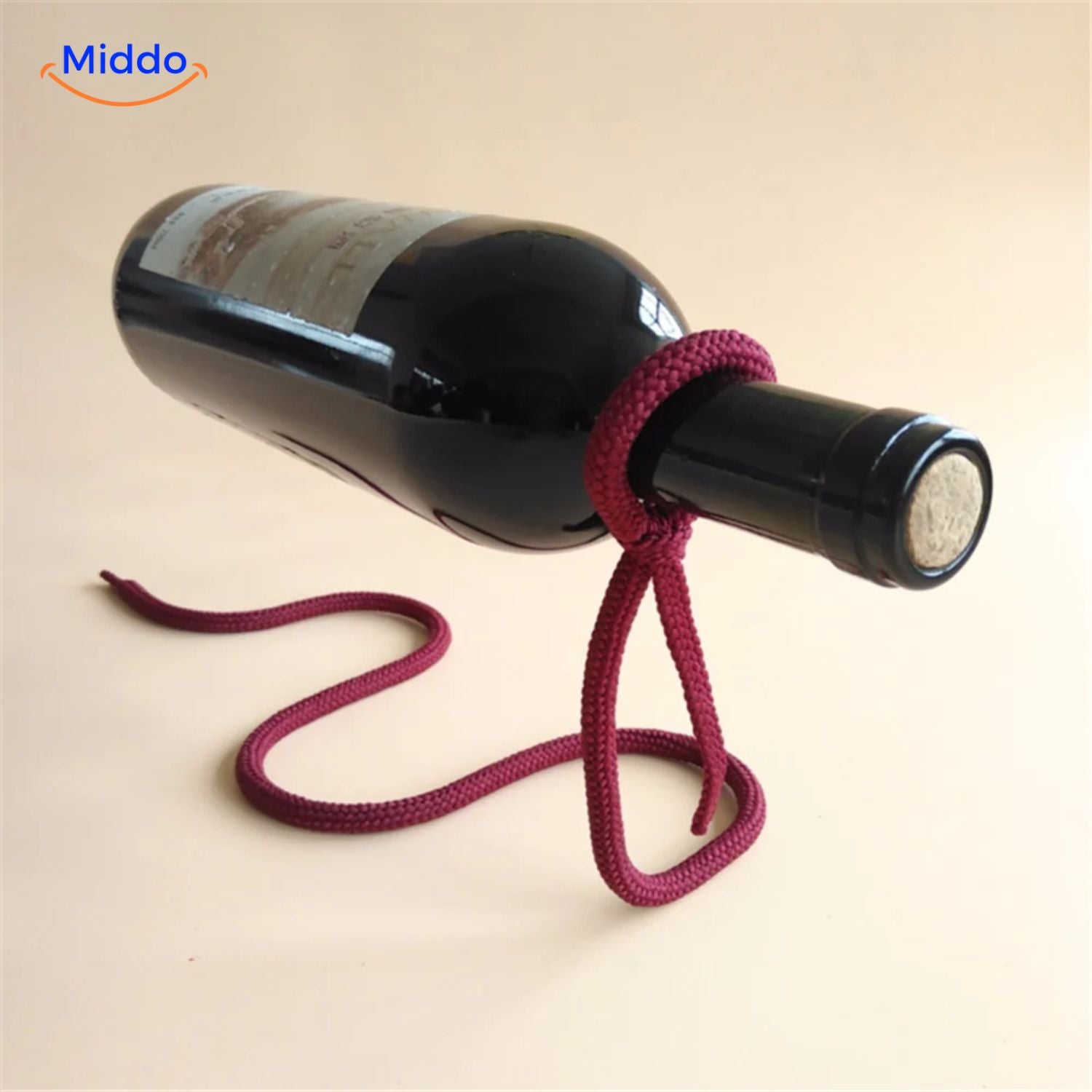 Luxura WineRack beige rope holding wine bottle