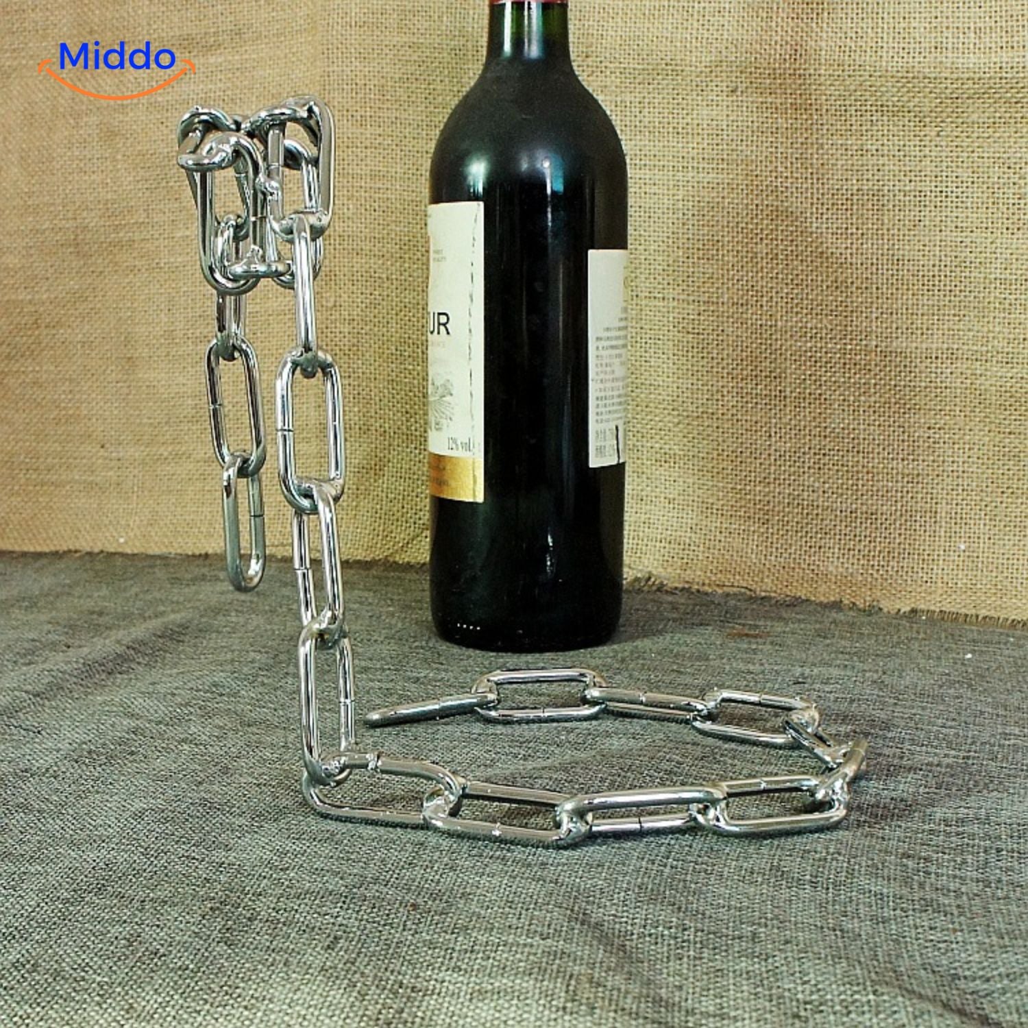 Luxura WineRack ketting fles houder silver