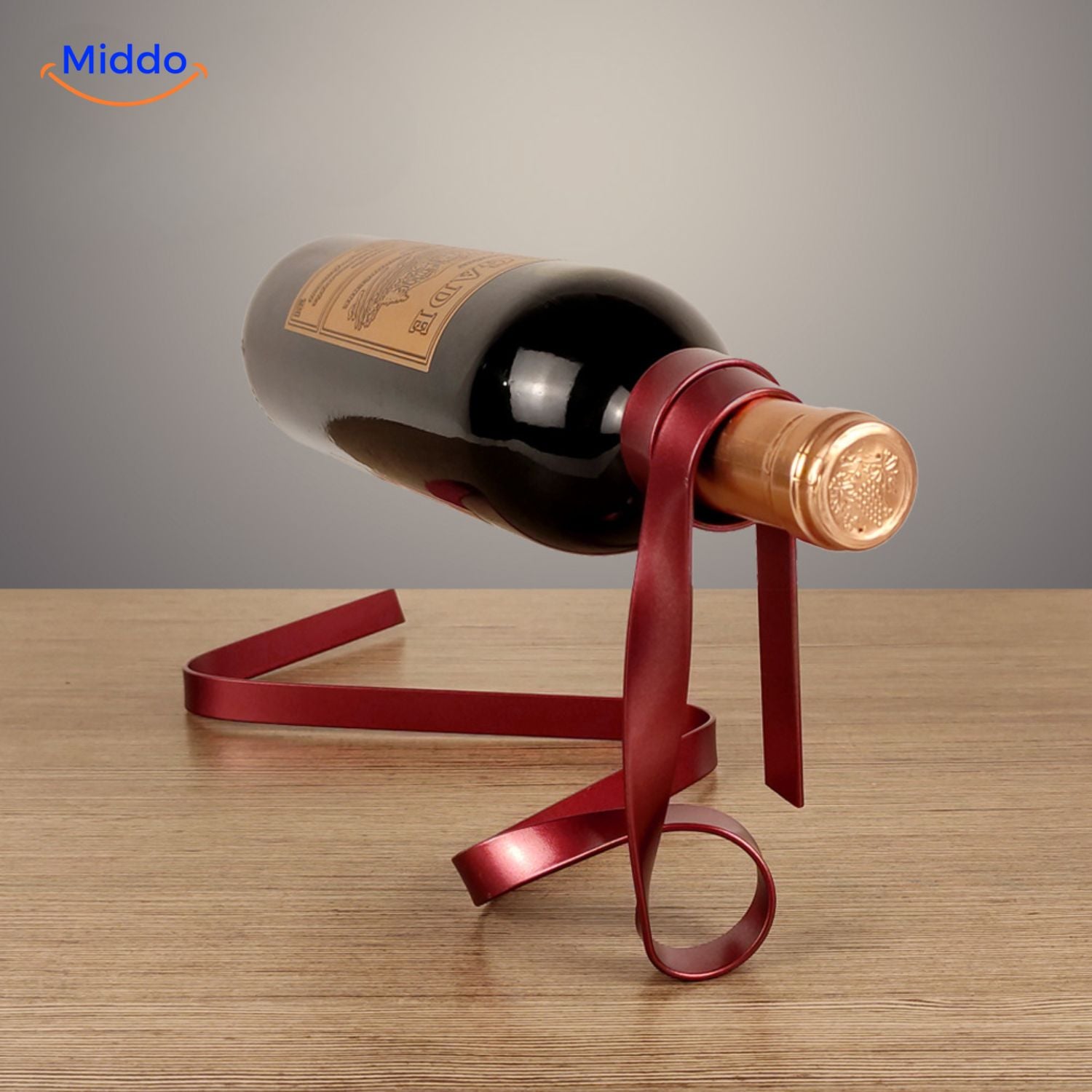 Luxura WineRack wine bottle red ribbon kitchen setting