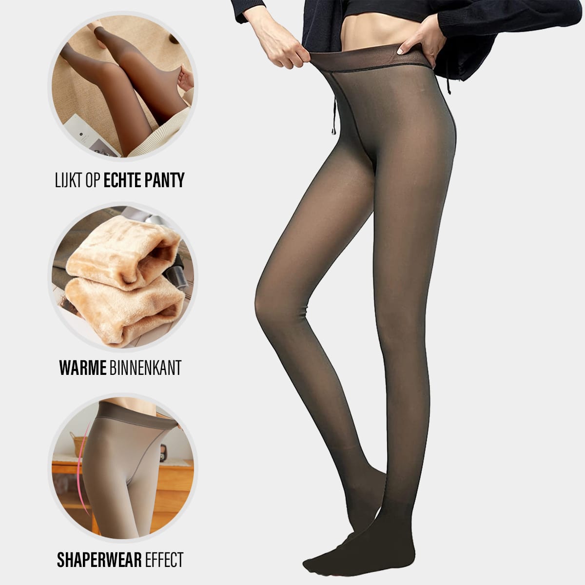 Middo Fleece Panty lijkt op echte panty met warme binnenkant.