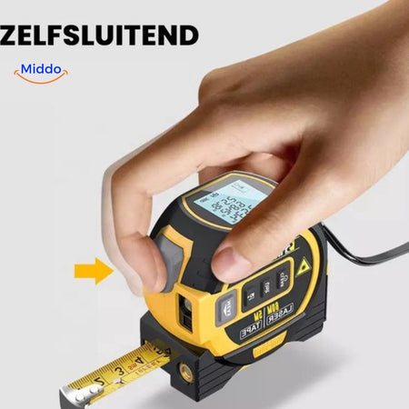 ProMeasure Digitale Laser Rolmaat - Zelfsluitend 3-in-1 tot 60m bereik - www.middo.nl
