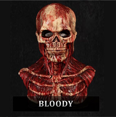 Realistisch bloedig skeletten kostuum met bloederige details