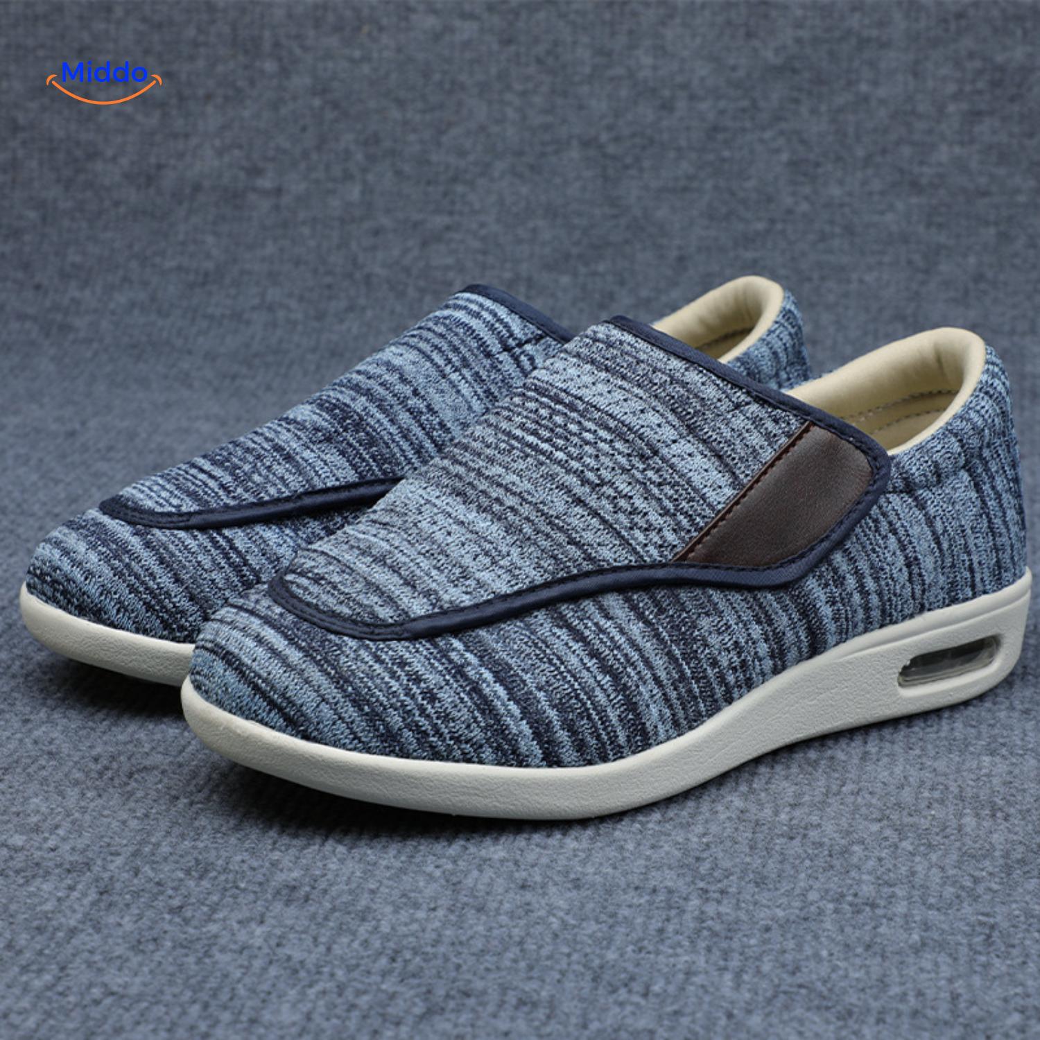 Trendstep schoenen blauw met bruine accenten