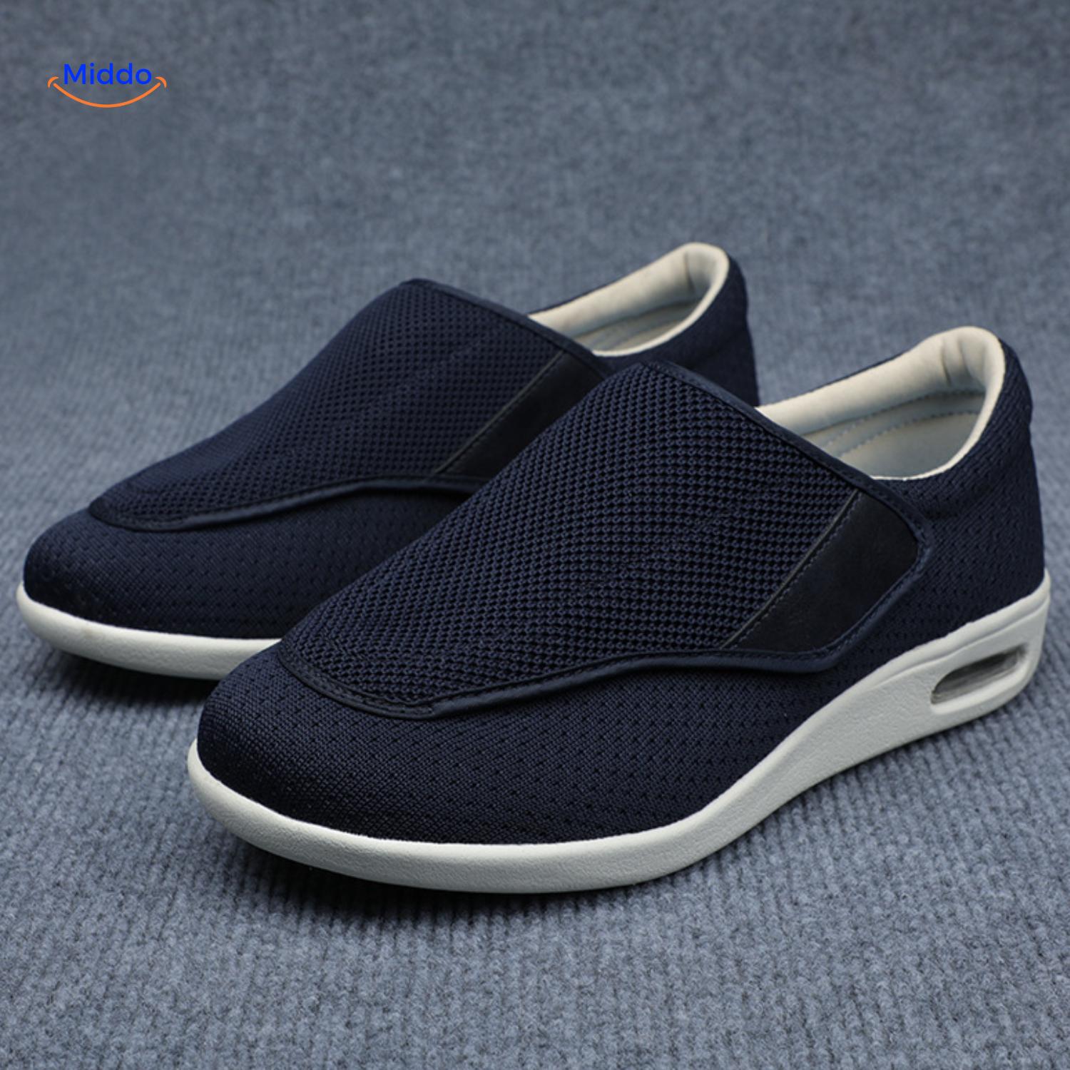 Trendstep schoenen donkerblauw met klittenbandsluitingg middo.nl