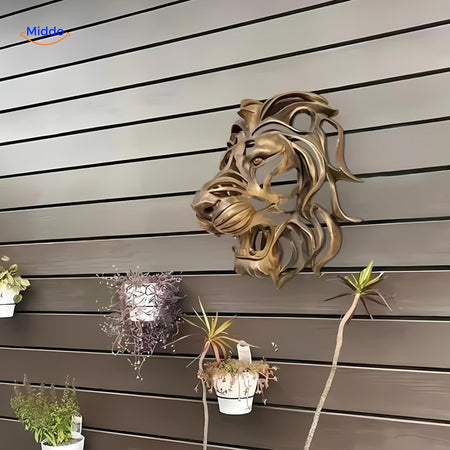 Goldenlion™ Wall Decor Toont Een Majestueuze Leeuwenkopsculptuur