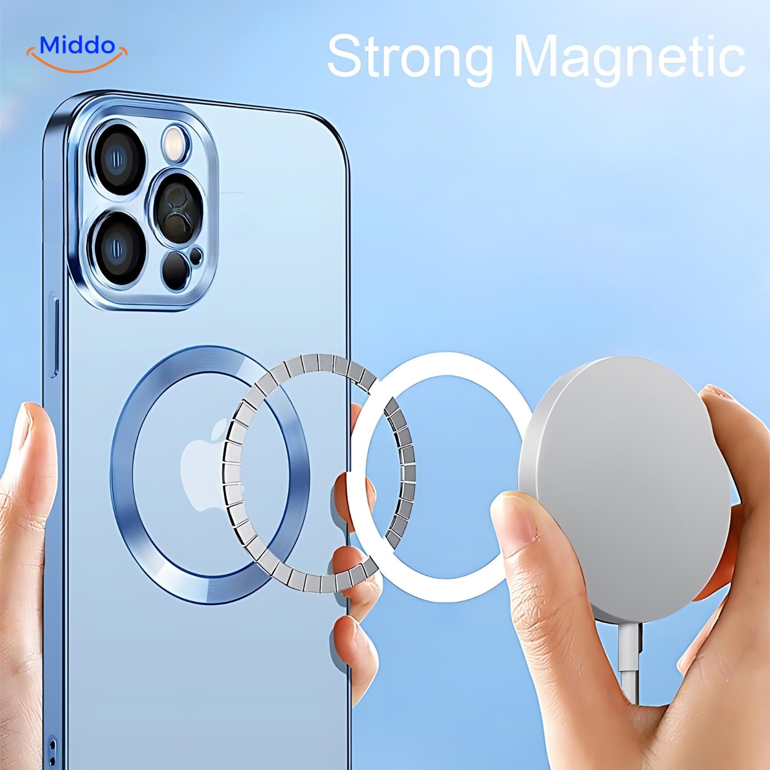 MagSafe opladen met de iCase Apple iPhone telefoon hoesje