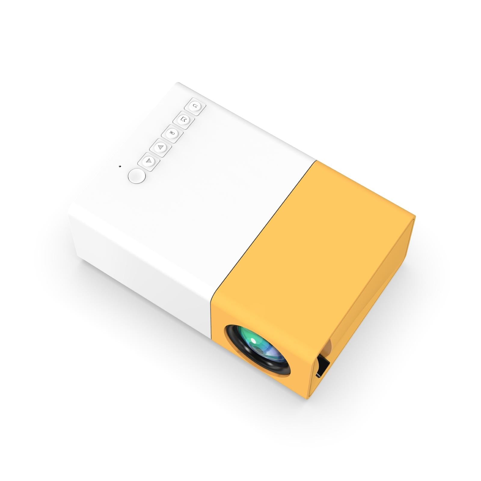 MiniBeam HD projector in witte en gele kleur, compacte vorm