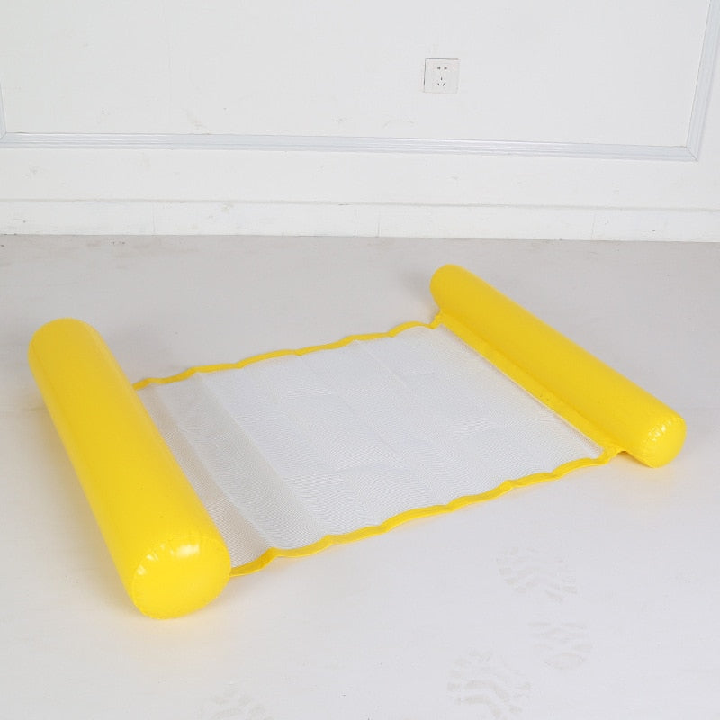 Opblaasbare water hangmat in gele kleur