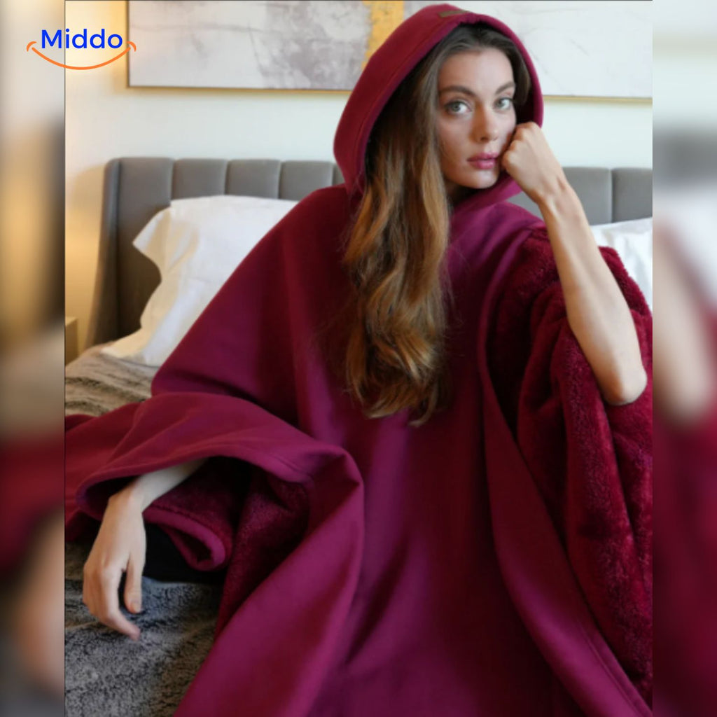 shadowhood cape donkergroene premium hooded deken middo.nl