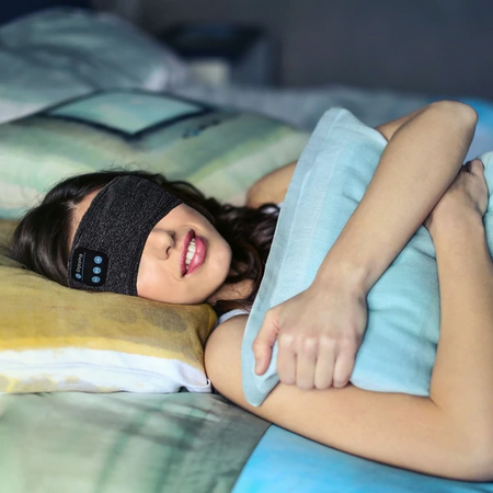 Zwarte Sleepband met Bluetooth, ideaal voor slapen en sporten