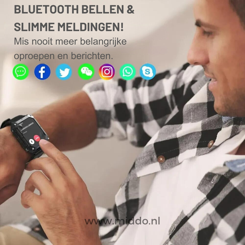 Bluetooth bellen en slimme meldingen op onverwoestbare smartwatch.