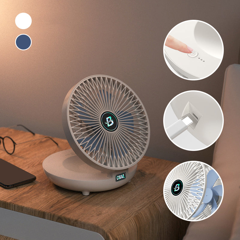 SwiftAir ventilator op een nachtkastje met bedieningselementen.